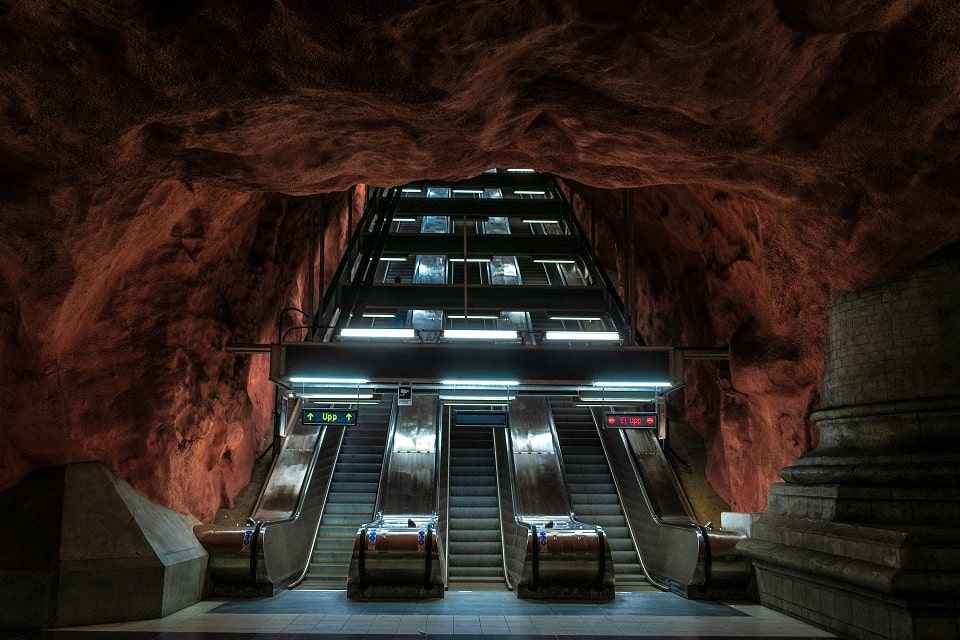 Escalators in the metro