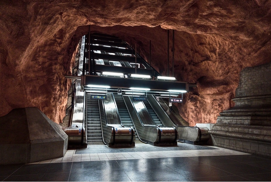 Escalators in the metro station